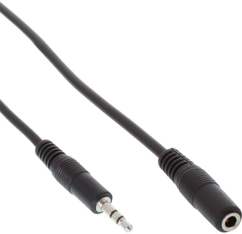 DELTACO 3.5mm (M) to 3.5mm (F) Extension | 3,5mm tele - 3,5mm tele | Extension cable | 3m | Black